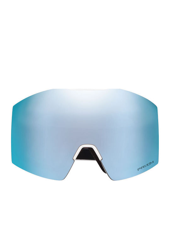 Oakley Fall Line Μάσκα Σκι & Snowboard Ενηλίκων Λευκή με Φακό Καθρέπτη σε Μπλε Χρώμα