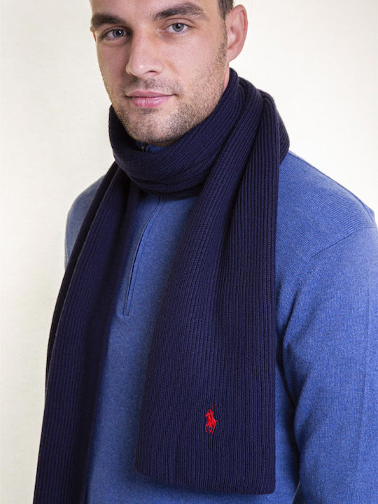 Ralph Lauren Men's Wool Scarf Navy Blue