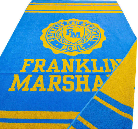 Franklin & Marshall Πετσέτα Θαλάσσης Βαμβακερή Μπλε 180x80εκ.