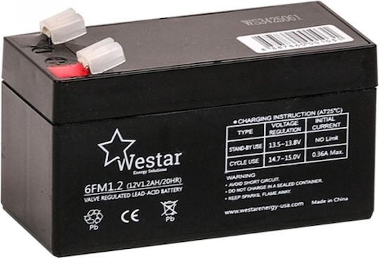 Westar 6FM1.2 Μπαταρία UPS με Χωρητικότητα 1.2Ah και Τάση 12V