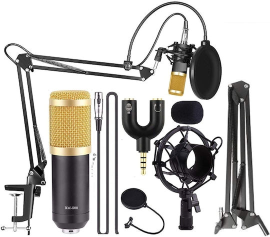 BM-800 Mic Kit Set Kondensatormikrofon XLR / USB Desktop, stoßmontiert für Gesang mit Arm