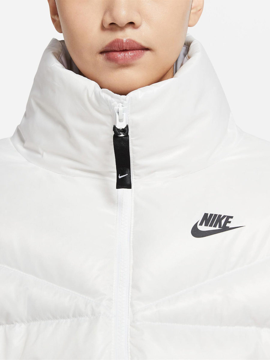 Nike Sportswear Therma Fit City Κοντό Γυναικείο Puffer Μπουφάν Αδιάβροχο  για Χειμώνα Λευκό DH4079-100