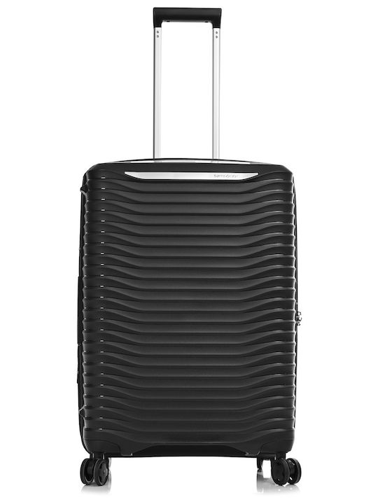 Samsonite Upscape Medium Hard Black Suitcase with 4 Wheels Height 68cm