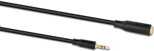 QED QED 3.5mm Jack Cable - 3.5mm Female to 3.5mm Male Black 3m
