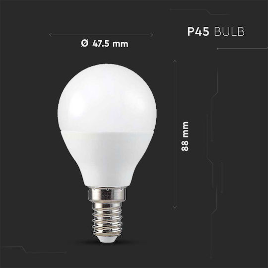 V-TAC Smart Λάμπα LED 4.8W για Ντουί E14 και Σχήμα P45 RGBW 470lm Dimmable