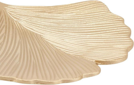 Espiel Polyresin Decorative Platter Leaf Gold 25x25cm