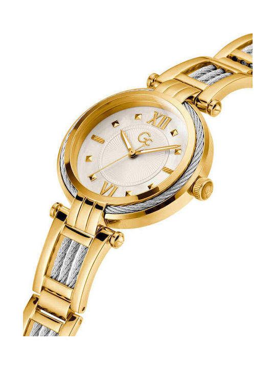 GC Watches Cable Bijou Women's Watch with Gold Metal Bracelet