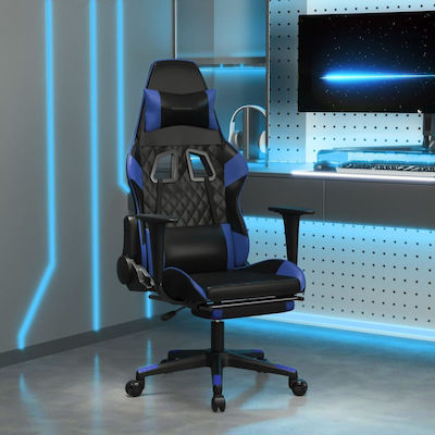 vidaXL 3143764 Gaming Chair with Footrest Black / Blue