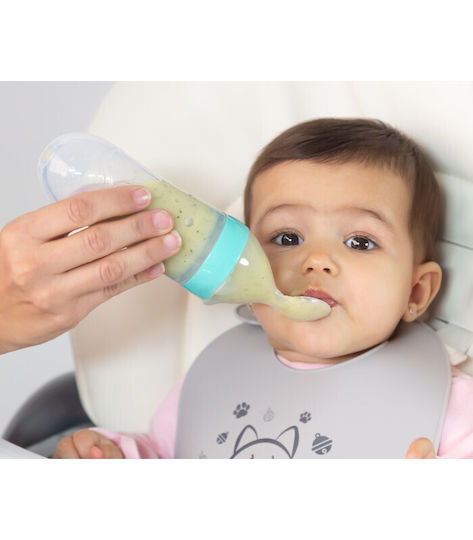 Kiokids Silicone Baby Spoon with Adjustable Flow for 4+ months 1pc Σιέλ