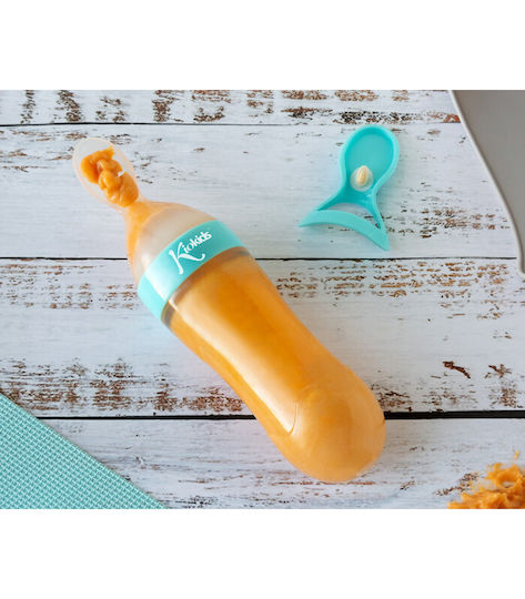 Kiokids Silicone Baby Spoon with Adjustable Flow for 4+ months 1pc Σιέλ