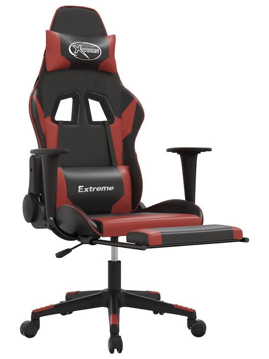 vidaXL 3143706 Геймърски стол с подлакътник Black / Burgundy