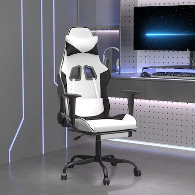 vidaXL 345421 Gaming Chair with Footrest White / Black