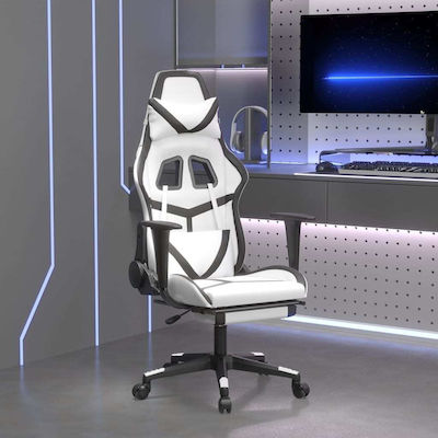 vidaXL 345443 Gaming Chair with Footrest White / Black