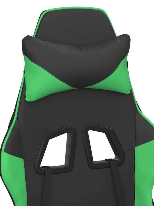 vidaXL 345414 Gaming Chair with Footrest Black / Green