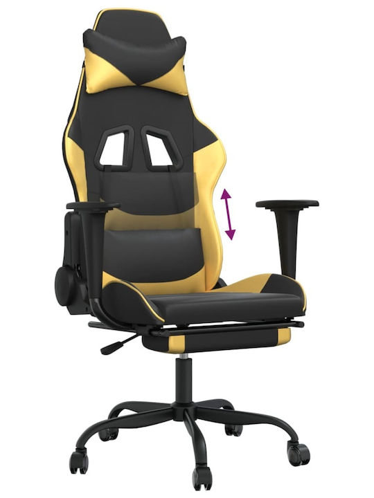 vidaXL 3143655 Gaming Chair with Footrest Black / Gold