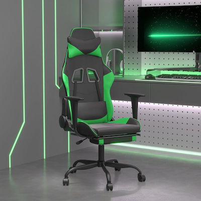 vidaXL 3143656 Gaming Chair with Footrest Μαύρο / Πράσινο