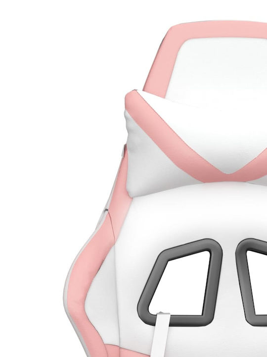 vidaXL 345442 Gaming Chair with Footrest White / Pink
