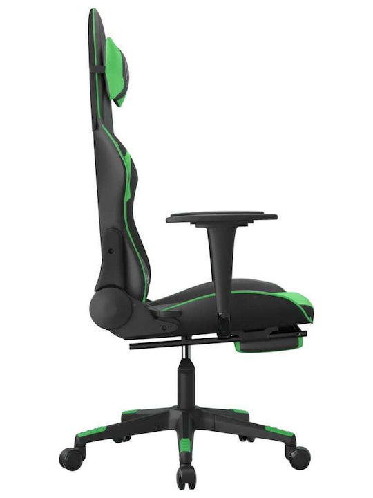 vidaXL 345460 Gaming Chair with Footrest Black / Green