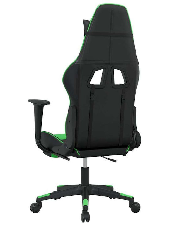 vidaXL 345460 Gaming Chair with Footrest Black / Green