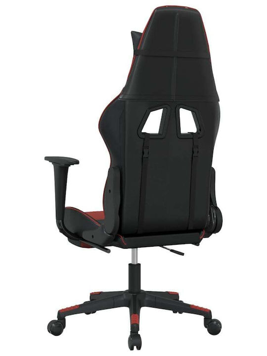 vidaXL 345464 Καρέκλα Gaming Δερματίνης με Υποπόδιο Μαύρο / Μπορντό