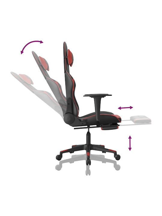 vidaXL 345464 Καρέκλα Gaming Δερματίνης με Υποπόδιο Μαύρο / Μπορντό
