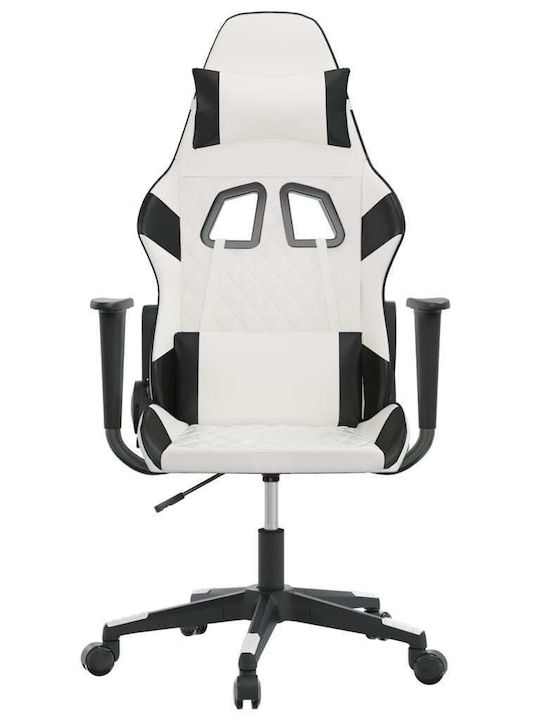 vidaXL 345520 Геймърски стол Бяло/черно