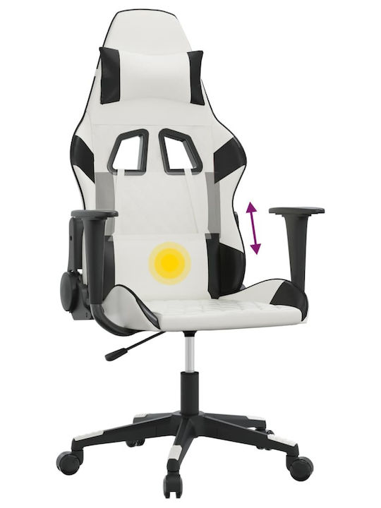 vidaXL 345520 Геймърски стол Бяло/черно