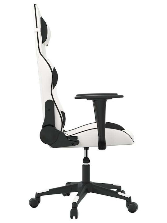 vidaXL 345520 Геймърски стол Бяло/черно