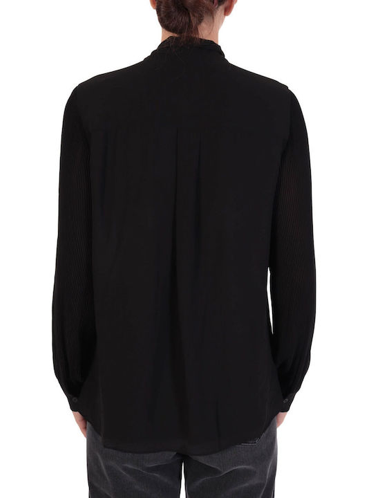 Michael Kors Women's Monochrome Long Sleeve Shirt Black