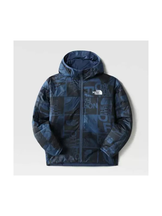 The North Face Kinderjacke Kurz Beidseitig mit Futter & Kapuze Blau