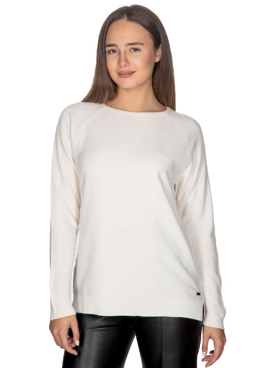 Blouse with cashmere neckline - Ecru 10810