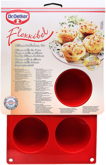 Dr. Oetker Φόρμα για 6 Μάφινς Πλατινικής Σιλικόνης Ø5.5cm