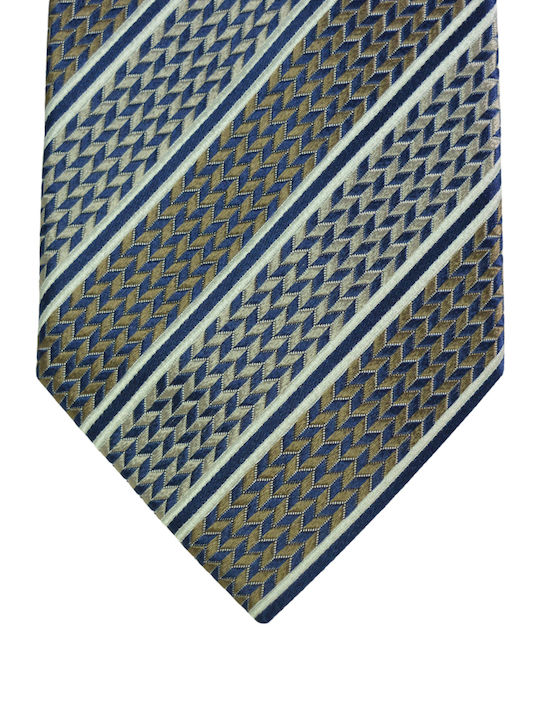 Silk Tie 7 cm with stripes and micro design