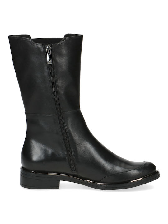 Caprice Anatomic Leather Women's Boots with Rubber / Zipper Black