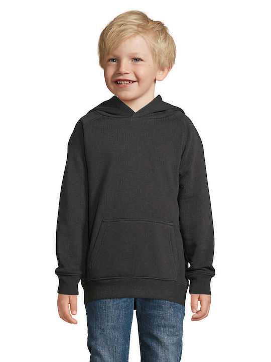 Sol's Kids Sweatshirt with Hood and Pocket Black