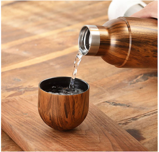 Asobu Orb Sticlă Termos Oțel inoxidabil 460ml Wood