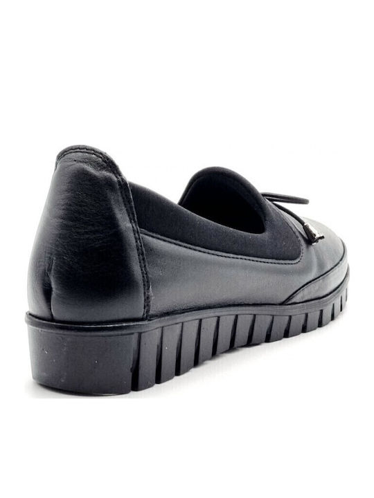 5002 Leather Women's Moccasins in Black Color
