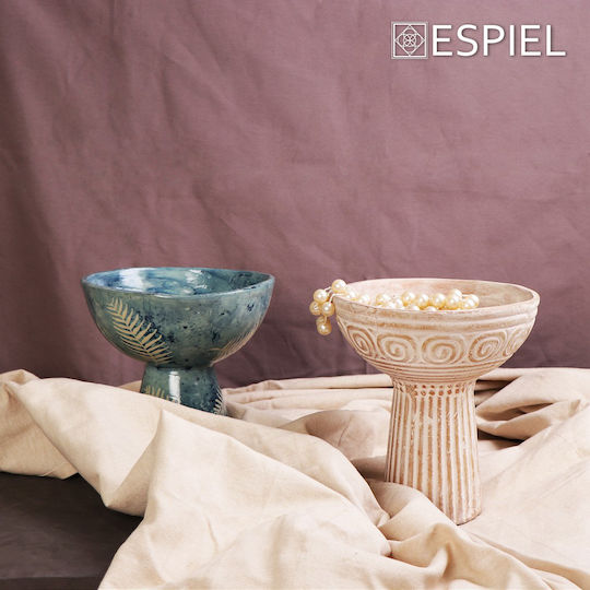 Espiel Terracota Dekorative Schüssel Lehm Sockel Coffee 23cm 1Stück
