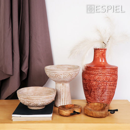 Espiel Terracota Dekorative Schüssel Lehm Sockel Coffee 23cm 1Stück