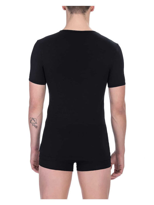 Bikkembergs Men's Undershirt Short-sleeved in Black Color