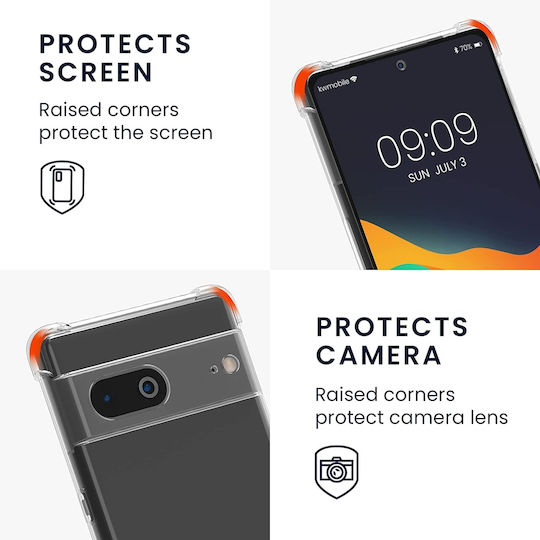 KWmobile Back Cover Silicon cu Curea Transparent / Negru (Google Pixel 7)