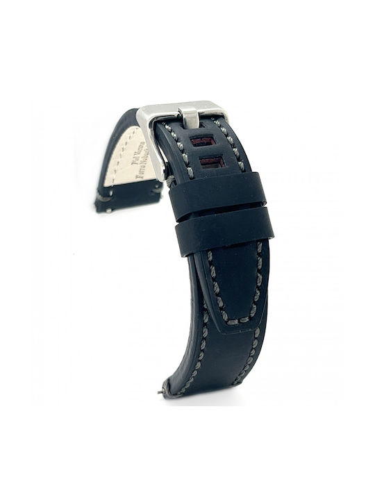 Diloy Straps Leather Strap Black 22mm