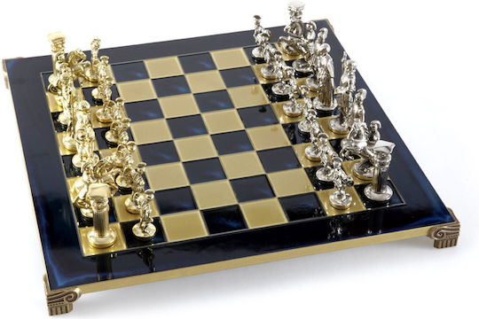 Manopoulos Handgefertigt Schach Metallisch mit Schachfiguren 44x44cm