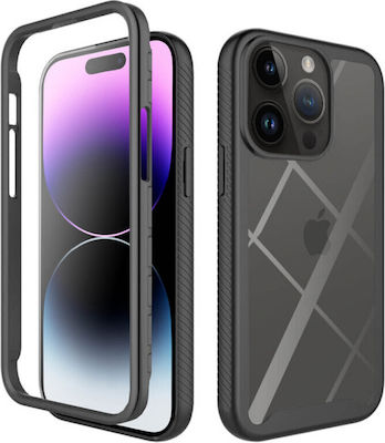 Techsuit Defense 360 пълно покритие Пластмаса Black / Transparent (iPhone 14 Pro Max - iPhone 14 Про Макс)