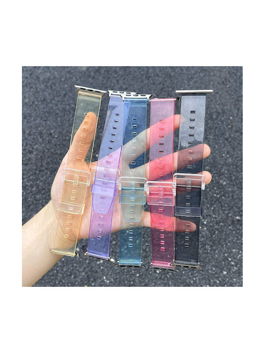 Hurtel Curea Silicon Transparent/Purple (Apple Watch 38/40/41/42mm)