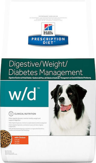 Hill's Prescription Diet w/d Diabetes Care 1.5kg Dry Food Diet for Adult Dogs with Chicken