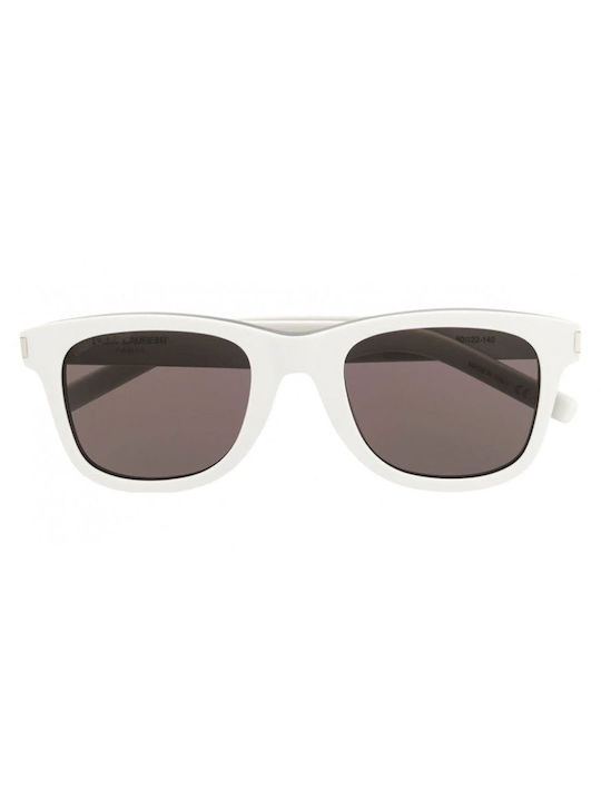 Ysl Men's Sunglasses with White Plastic Frame and Gray Lens SL 51 036