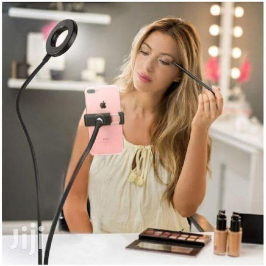 Ring Light 10cm με Επιτραπέζια Βάση Στήριξης και Βάση για Κινητό