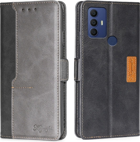 TCL Wallet Piele Black / Gray (TCL 306 / 305 / 30 SE / 30E - TCL 306 / 305 / 30 SE / 30E)