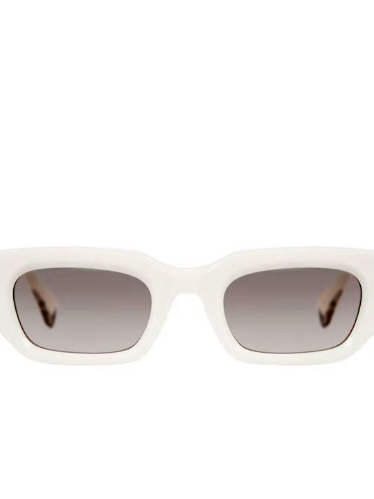Gigi Barcelona Natalie Sonnenbrillen mit Weiß Rahmen und Braun Verlaufsfarbe Linse 6735/8